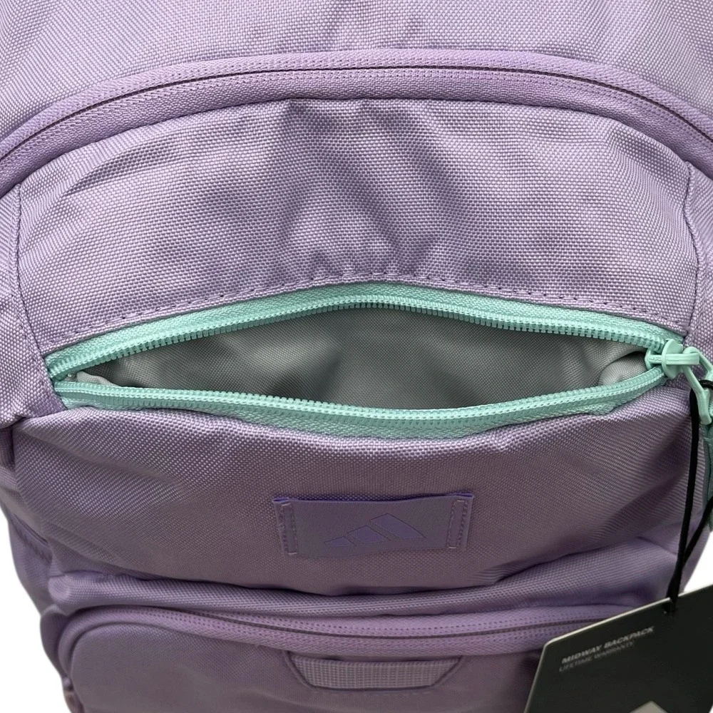 Adidas Girls School Midway Backpack Plum Purple Aqua Fits 15